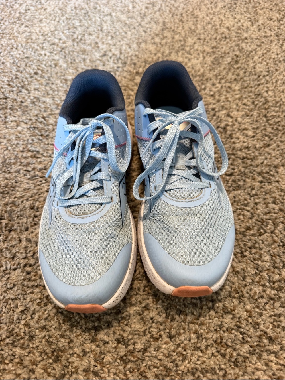 Saucony womens Light Blue and Navy Lace-Up Sneakers size 5. Excellent condition